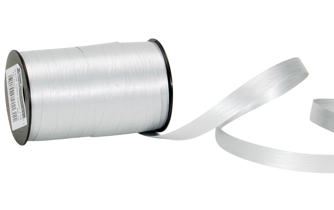 Spyk Geschenkband Poly matt Silber – 10 mm × 20 m