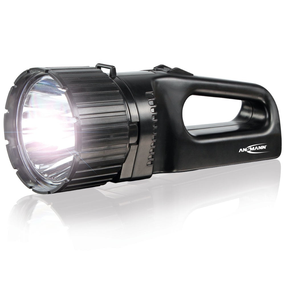 Ansmann Taschenlampe 1600-0055 – 5 W, 4400 mAh Akku, Laufzeit 32 h, Ladezeit 13 h – Schwarz