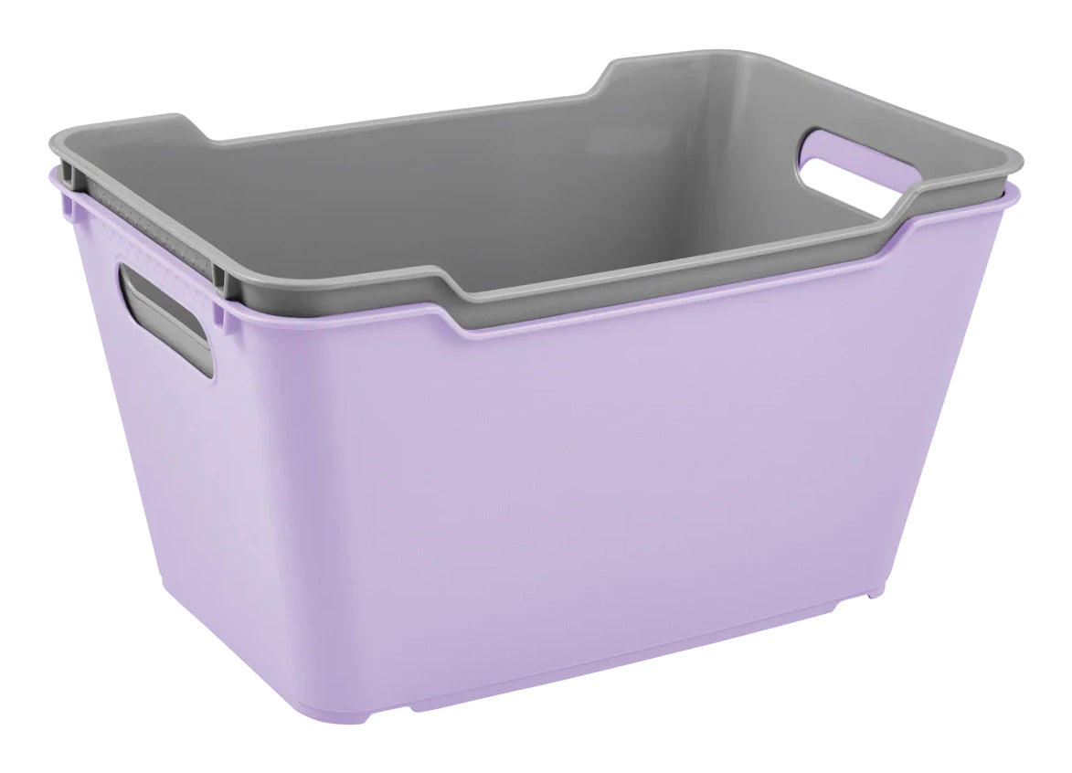 keeeper Aufbewahrungsbox 6 l ohne Deckel – Kunststoff – Violett – stapelbar, mit Griff – 190 × 295 × 150 mm