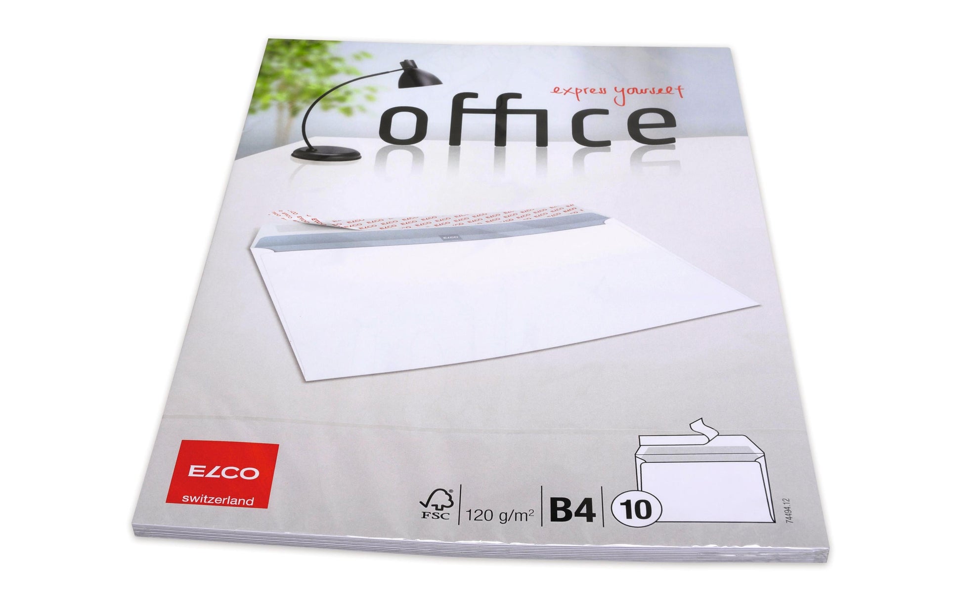 Elco Couvert B4, ohne Fenster, selbstklebend, weiss, 120 g/m² – 10 Stk.