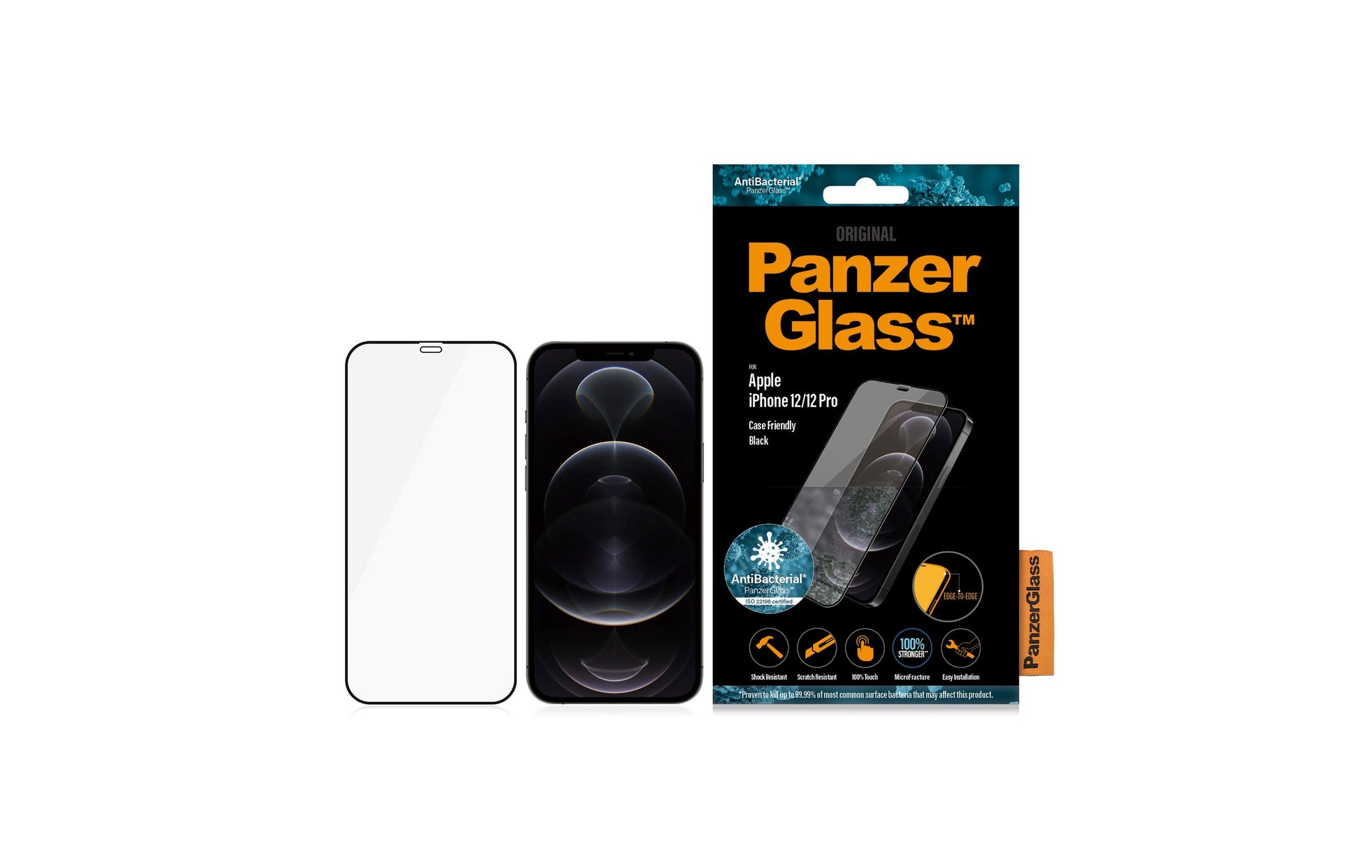 PanzerGlass Displayschutzglas – für Apple iPhone 12/12 Pro, Hartglas, Transparent – 1er-Pack