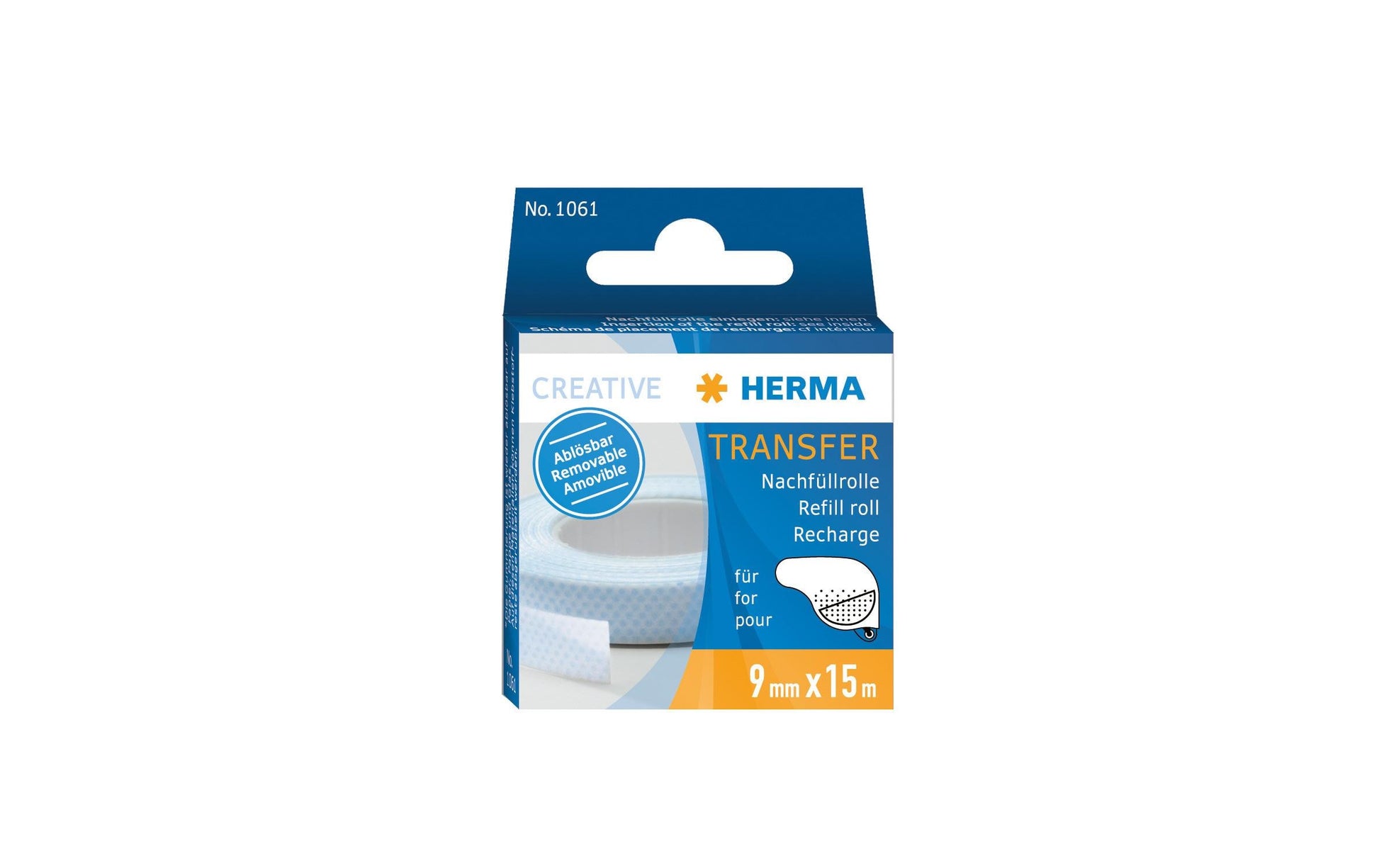 HERMA Klebespender – Nachfüllrolle, wiederablösbar, transparent, lösungsmittelfrei, für Basteln