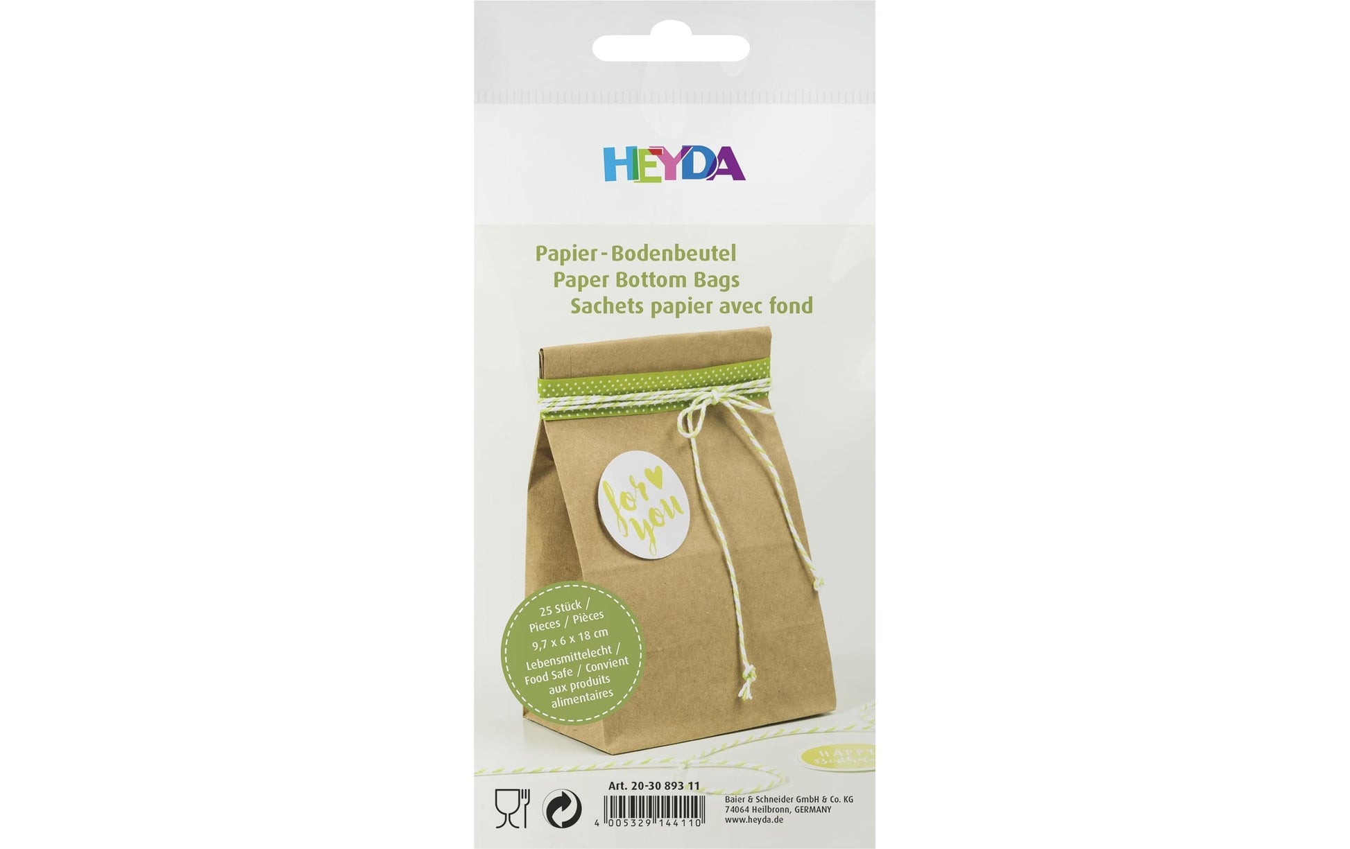 KNORR prandell Adventskalender-Geschenktüten-Set – 10 × 5,5 × 17,5 cm, Papier, Natur, 203089311, 25 Stück