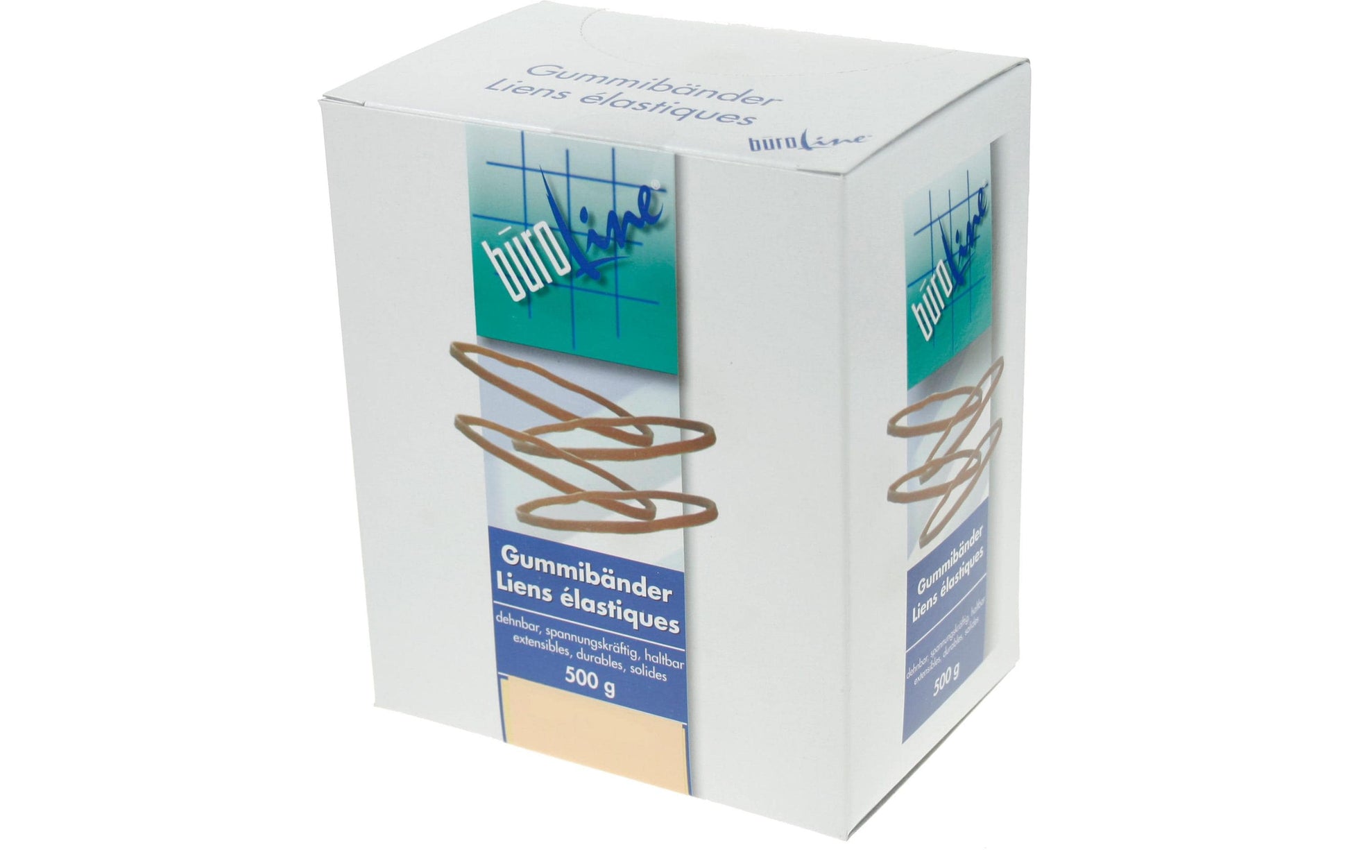 Buroline Büroline Gummibänder – 3 × 90 mm, Ø 60 mm, Braun, Naturkautschuk, 500 g