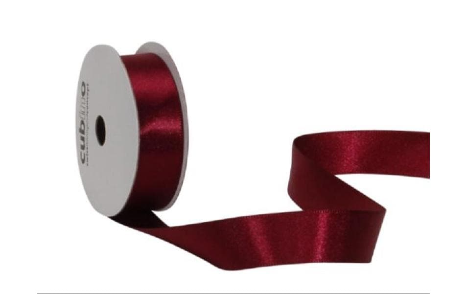 Spyk Geschenkband Satin Bordeaux – 16 mm × 5 m