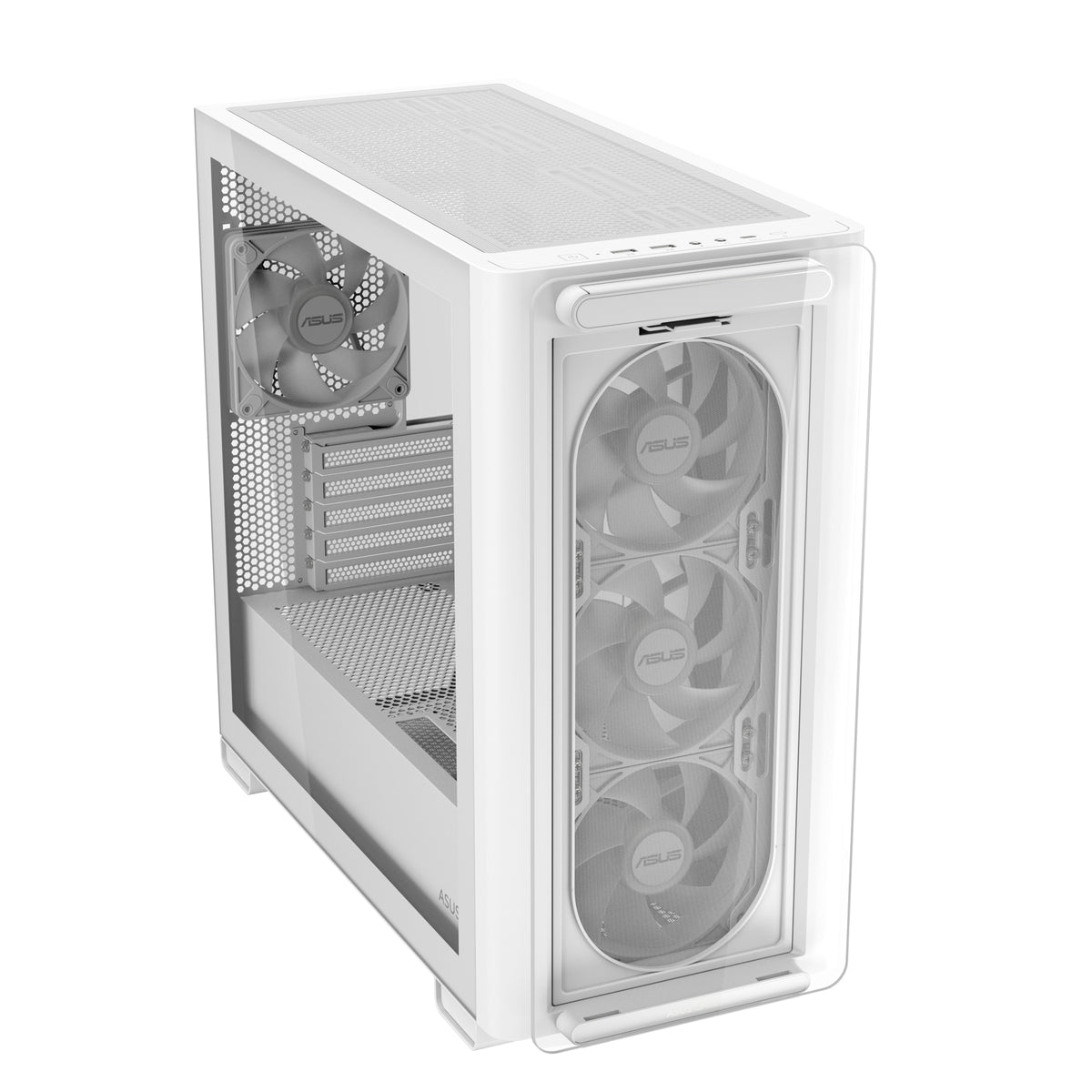 ASUS A23 PLUS TG – Gehäuse – mATX/Mini-ITX, Weiss, ARGB, 3×120/1×120 mm, 2×3,5"/3×2,5"