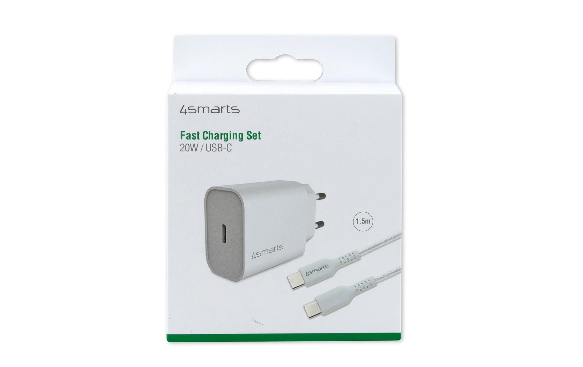 4smarts VoltPlug Dual USB-Ladegerät 12 W – USB-C×1 – PD – für Smartphones, Tablets, Digitalkameras u. a. – weiss