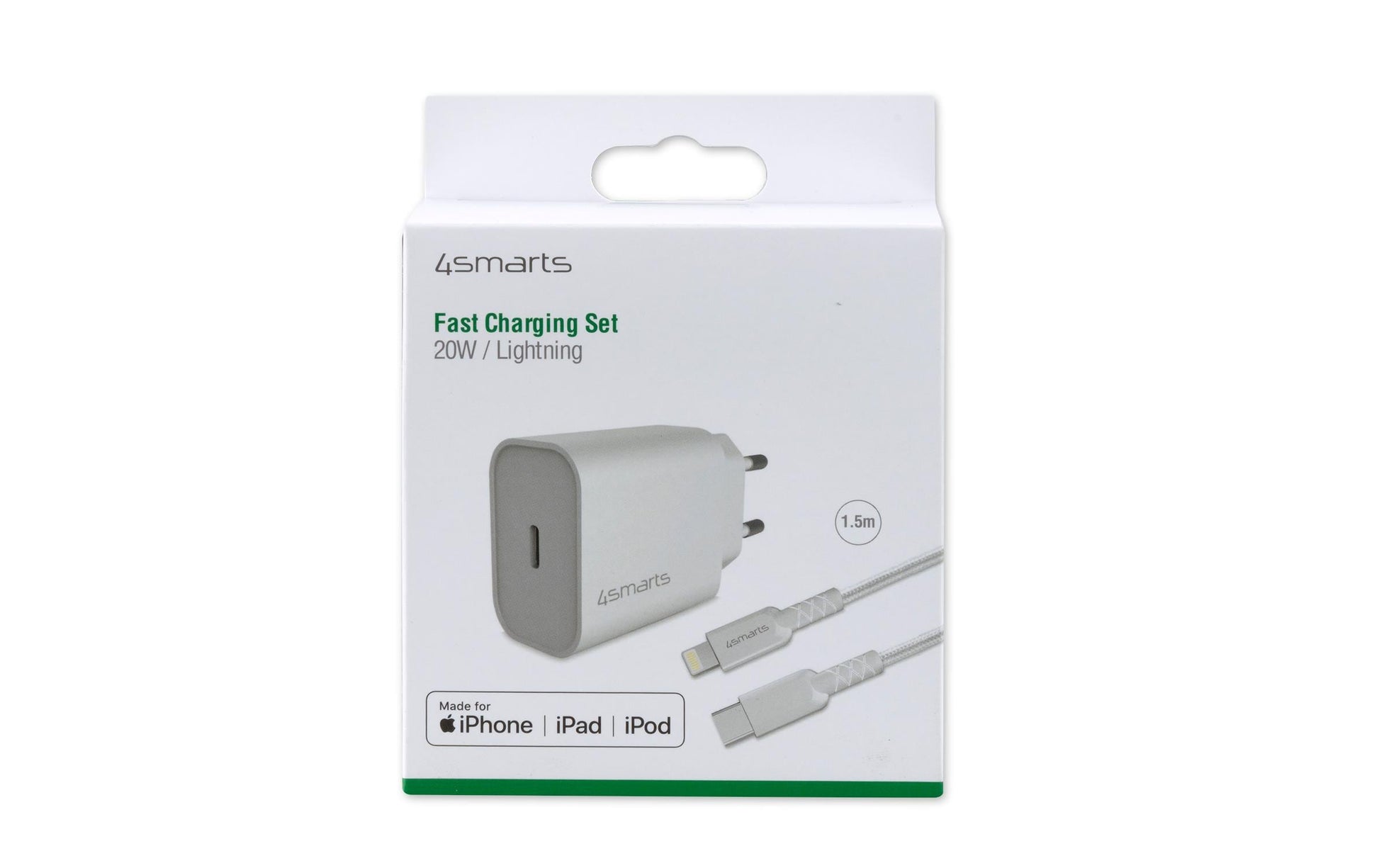 4smarts VoltPlug Ladegerät – 20 W, PD, mit 1,5 m Lightning-Kabel