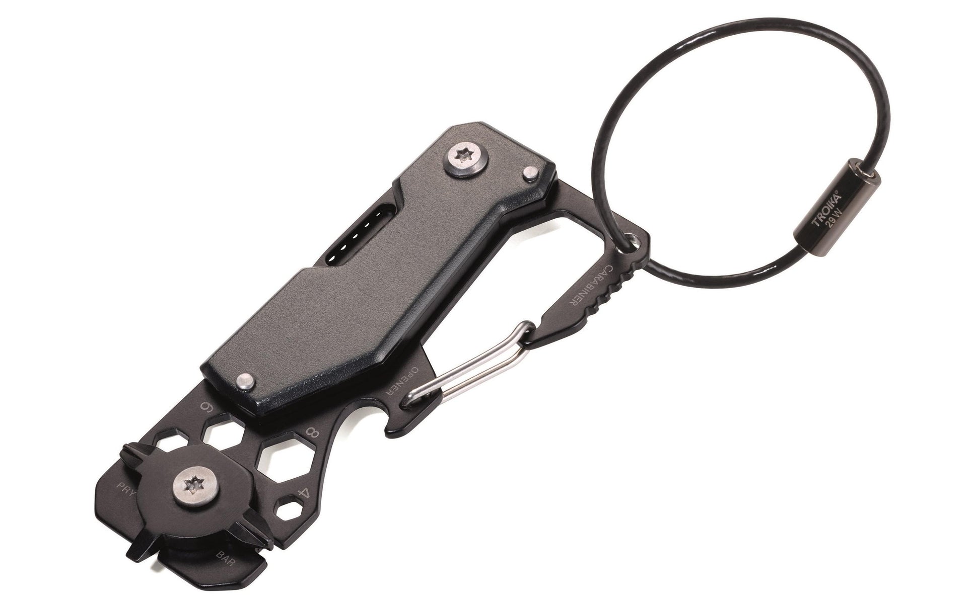 TROIKA KTL25-TI Multitool – 10 Funktionen, Schlüsselanhänger, Klingenlänge 8,5 mm