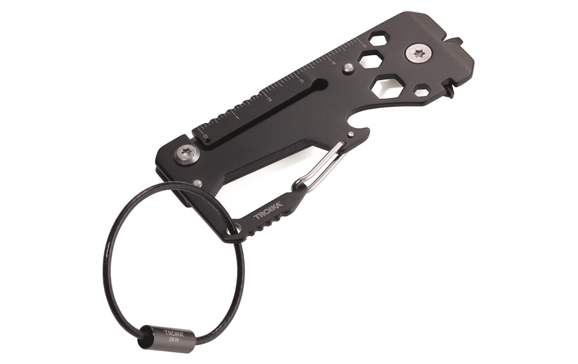 TROIKA KTL25-TI Multitool – 10 Funktionen, Schlüsselanhänger, Klingenlänge 8,5 mm