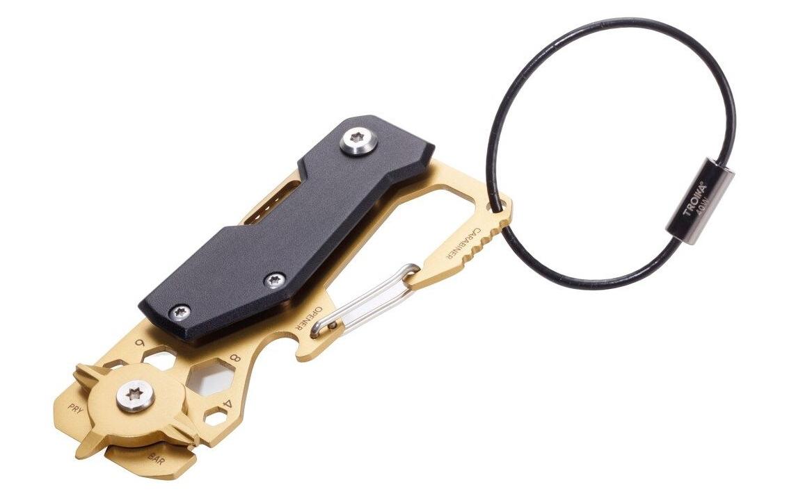 TROIKA KTL25/GO Multitool-Schlüsselanhänger – 10 Funktionen – Aluminium