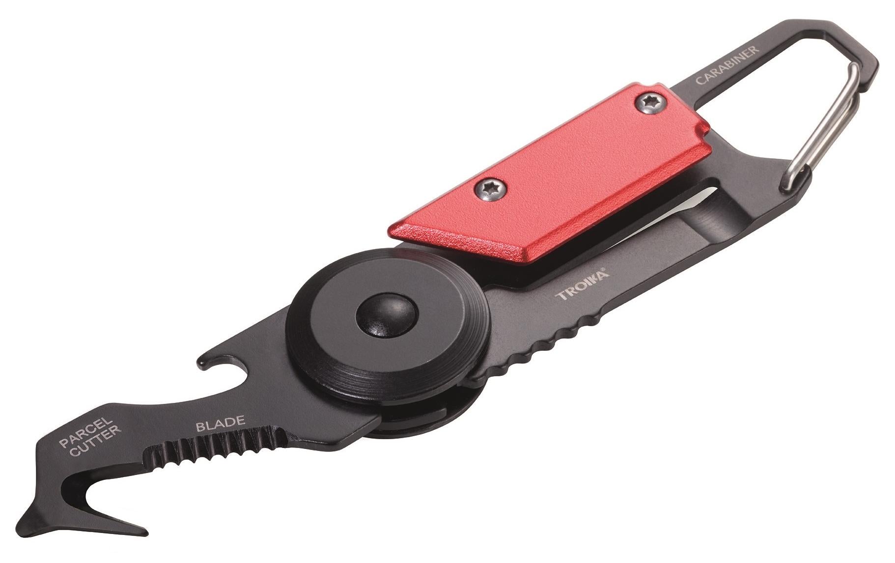 TROIKA Egon Mini Multitool – 5 Funktionen, Klingenlänge 5,5 mm – für Schlüsselring