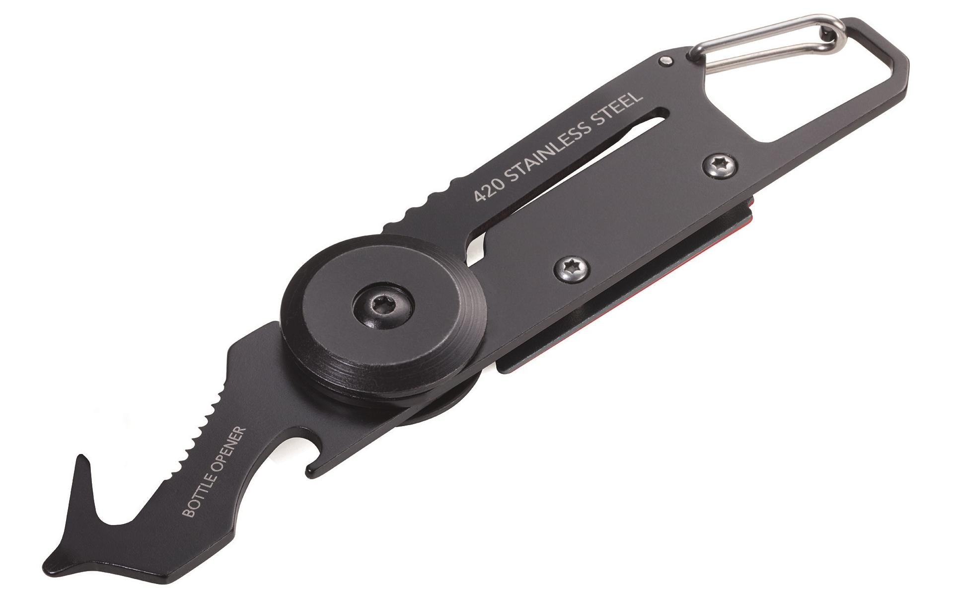 TROIKA Egon Mini Multitool – 5 Funktionen, Klingenlänge 5,5 mm – für Schlüsselring