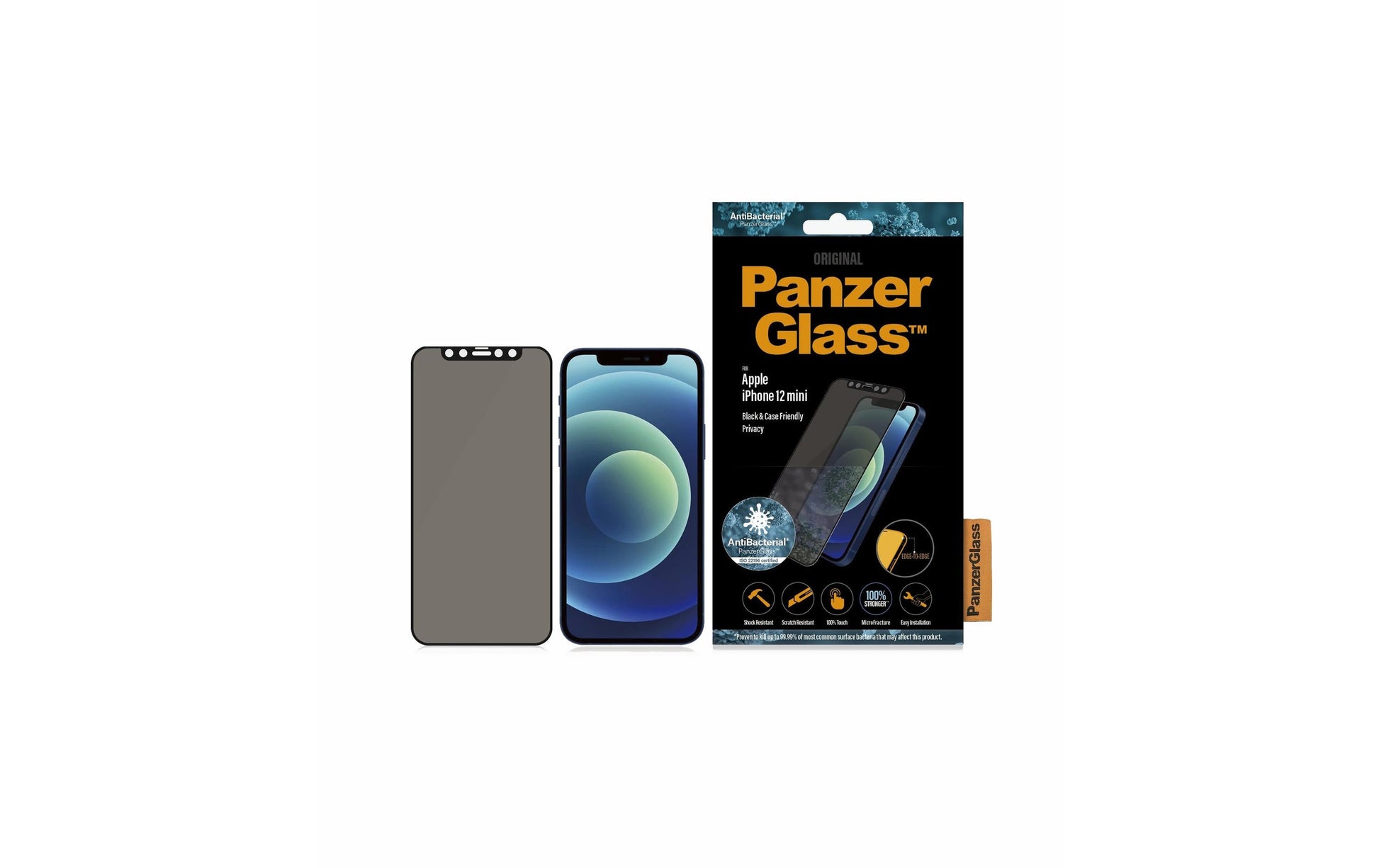 PanzerGlass Displayschutzglas – für Apple iPhone 12 mini, kratzresistent, fettabweisend, Hartglas