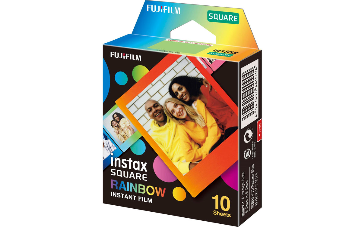 Fujifilm Instax Square Sofortbildfilm – 86 × 72 mm, Rainbow – für SQ10, SQ6, SQ1 – 10er-Pack