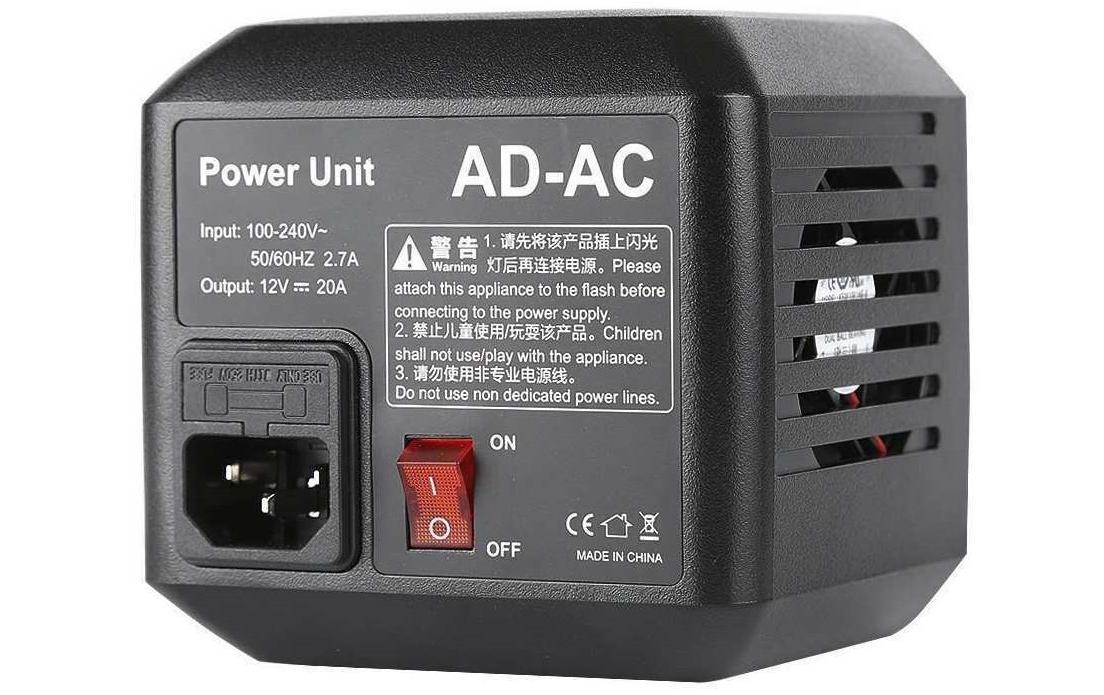 Godox Netzgerät (12 V/20 A, 100–240 V) – für AD600 – Schwarz