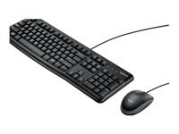 Logitech MK120 – Tastatur-Maus-Set – kabelgebunden – QWERTY (US-INT) – spritzwassergeschützt – Schwarz