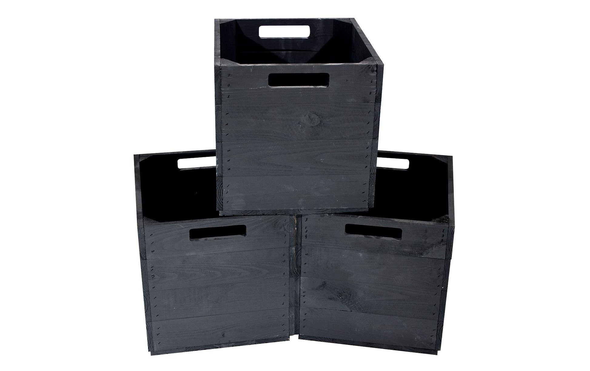 Holz Zollhaus Aufbewahrungsbox – Holz – Schwarz – 330 × 330 × 380 mm