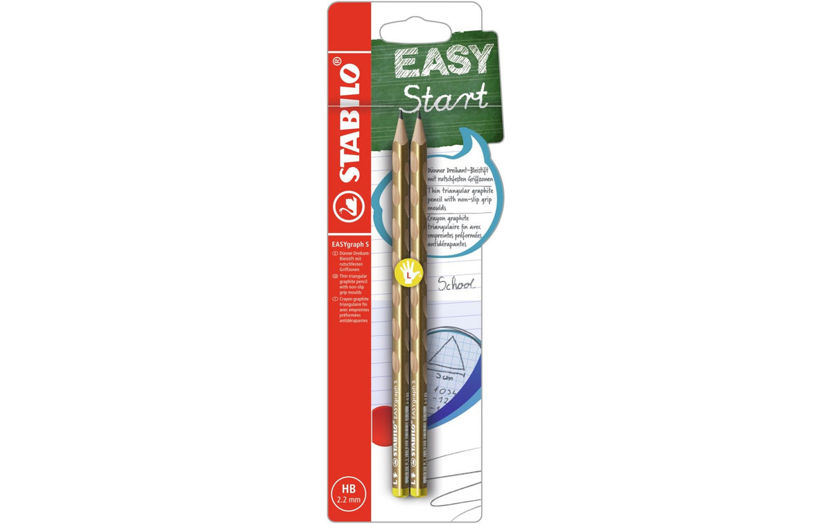 STABILO EASYgraph S Metallic Bleistifte HB, dreikantig – 2er-Set