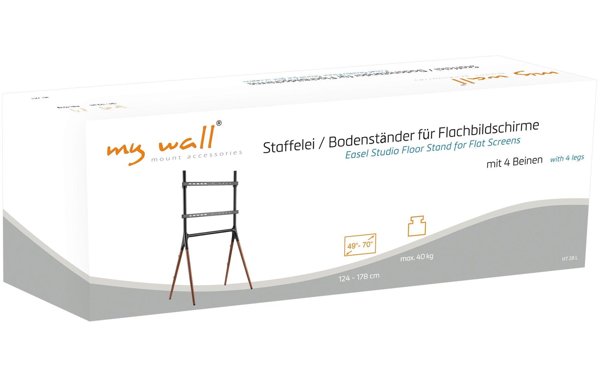 myWall My Wall HT28 – Displayständer, bis 70", VESA 600x400, bis 40 kg, schwarz