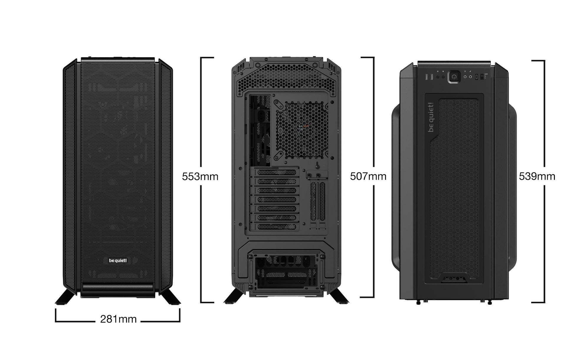 be quiet! be quiet Midi Tower – Silent Base 802 – Schwarz, Seitenfenster, für ATX, EATX, micro ATX und andere, 553×281×539 mm