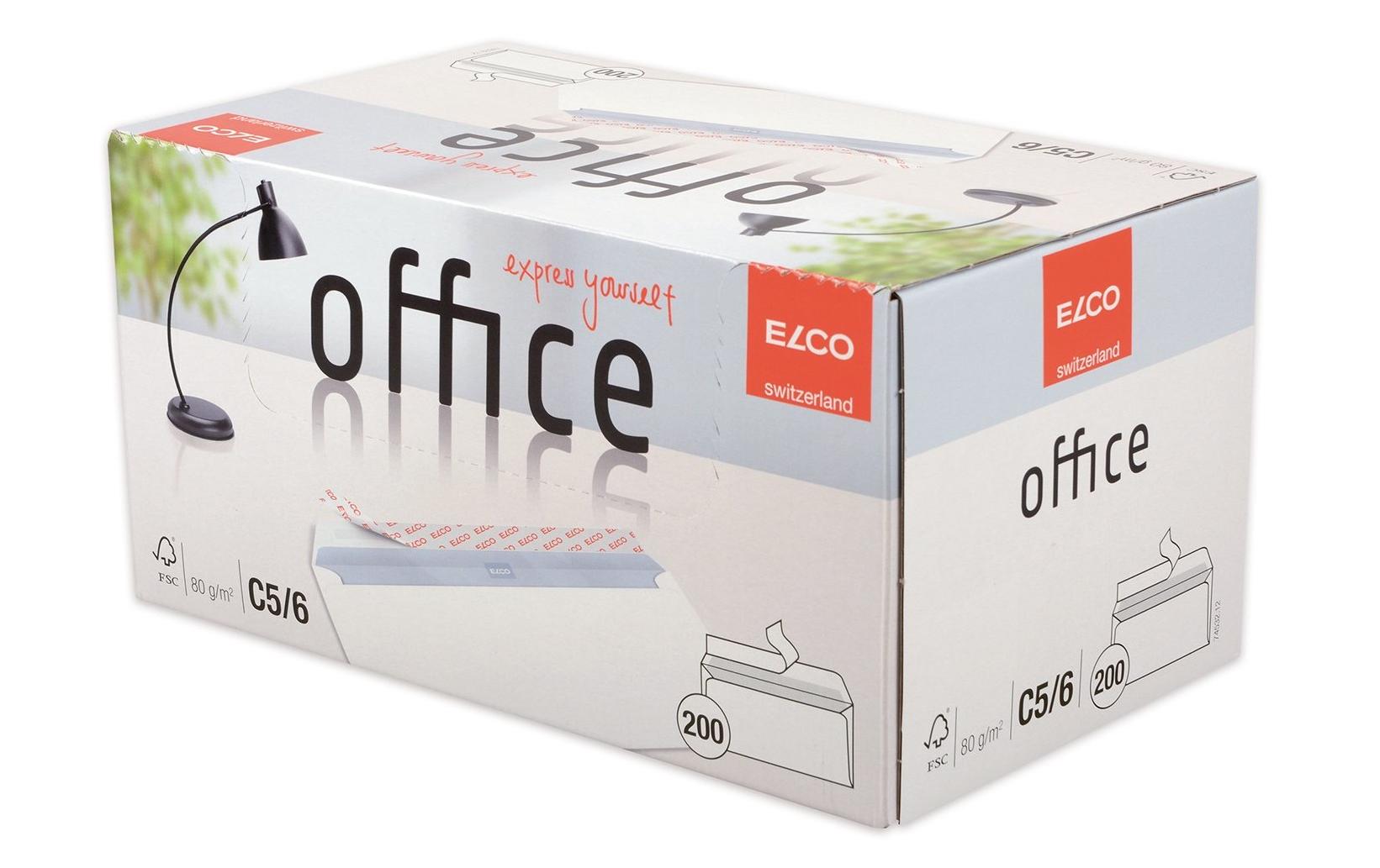 Elco Couvert C5/6, ohne Fenster, Haftklebung, hochweiss, 80 g/m² – 200 Stk.