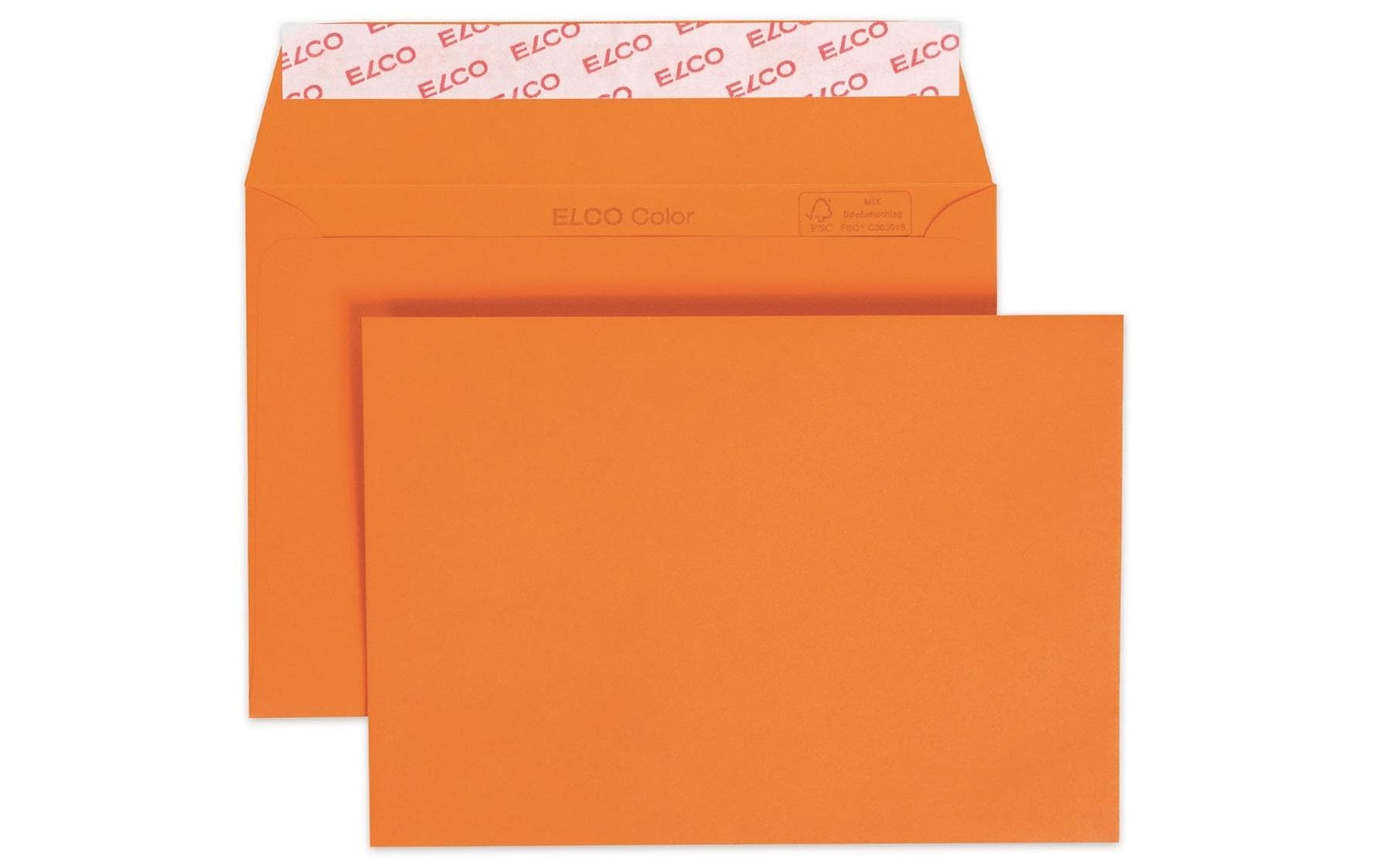 Elco Couvert C6, ohne Fenster, selbstklebend, orange, 100 g/m² – 25 Stk.