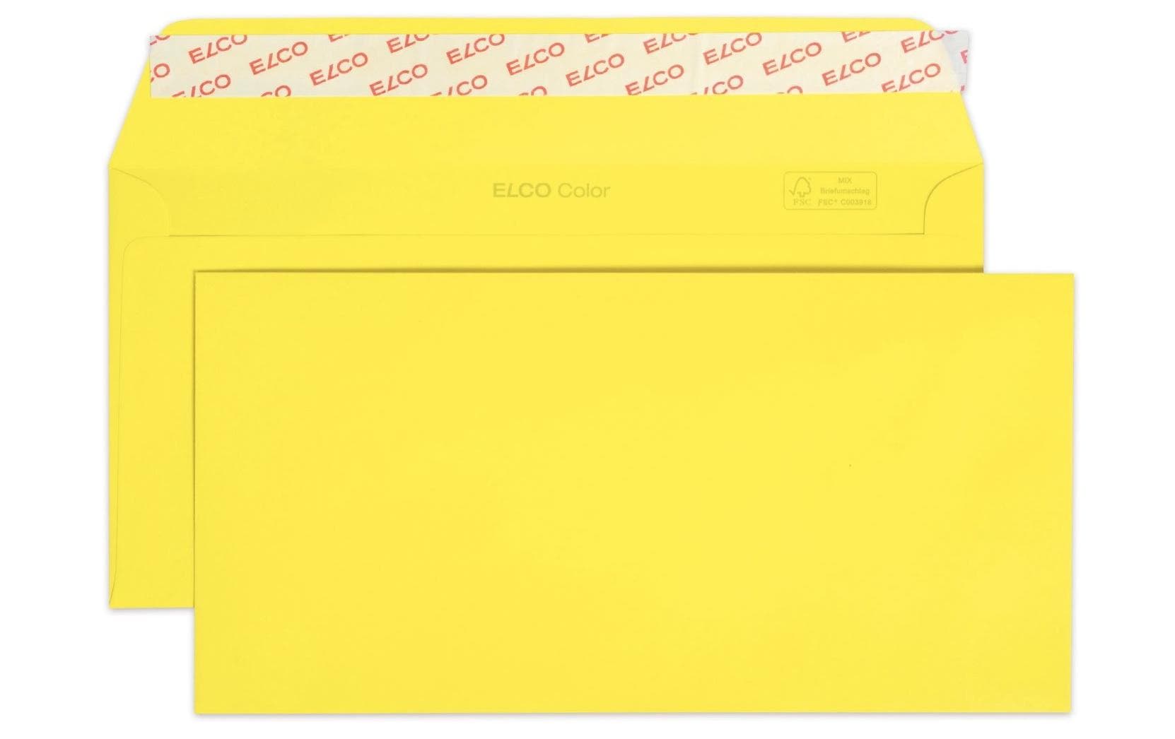 Elco Couvert C5/6, ohne Fenster, selbstklebend, gelb, 100 g/m² – 25 Stk.