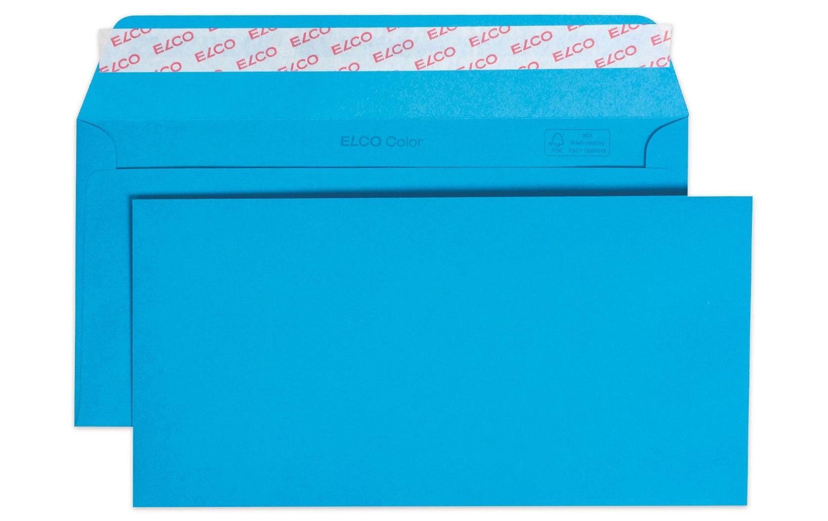 Elco Couvert C5/6, ohne Fenster, selbstklebend, blau, 100 g/m² – 25 Stk.