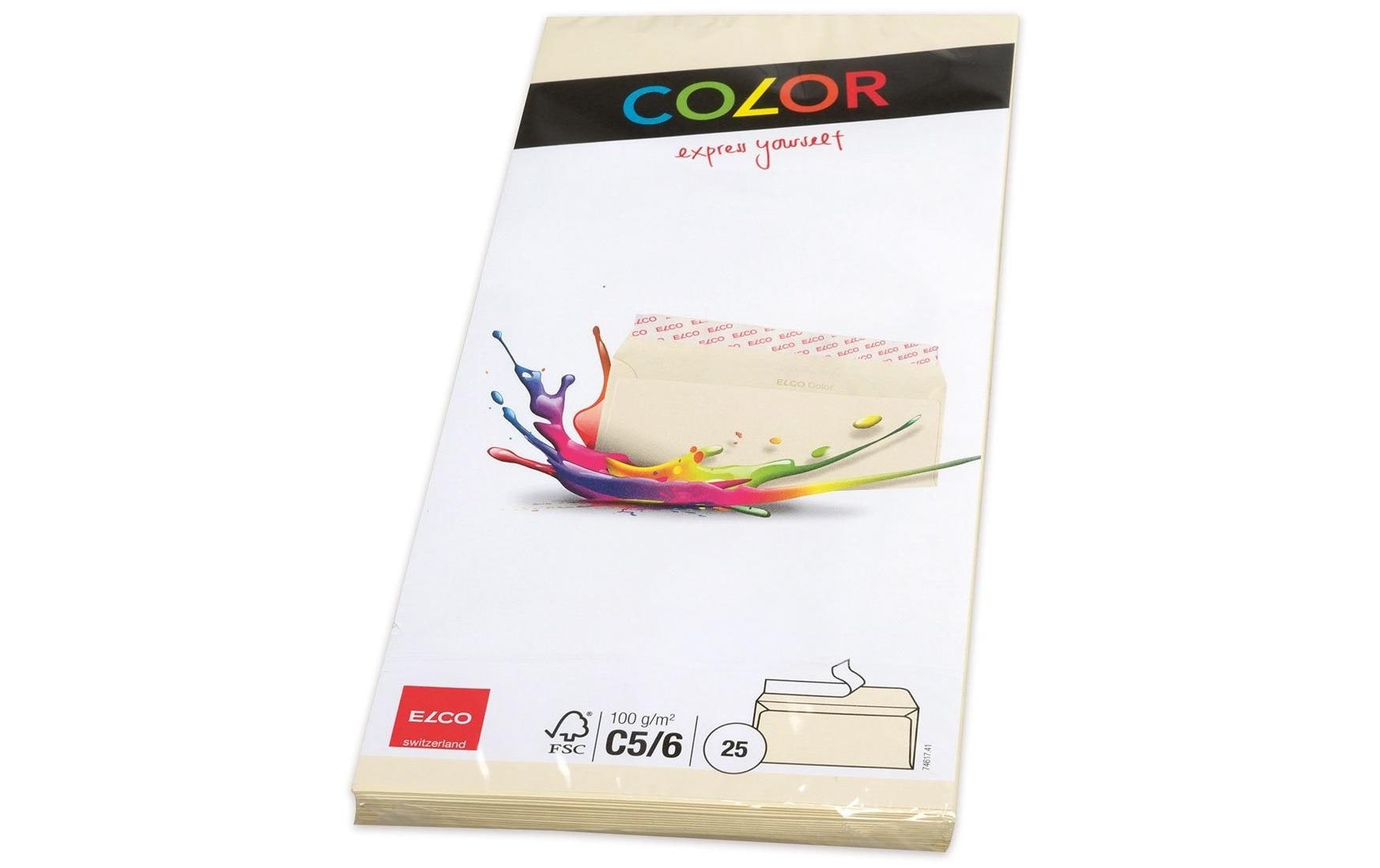 Elco Couvert C5/6, ohne Fenster, selbstklebend, chamois, 100 g/m²