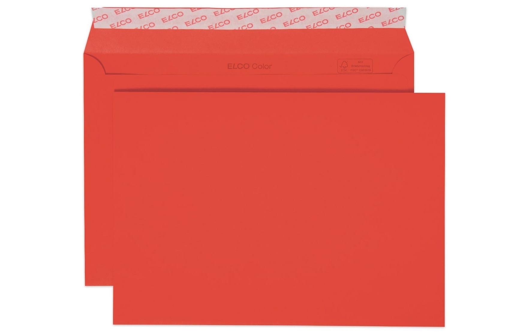 Elco Couvert C5, ohne Fenster, selbstklebend, intensivrot, 100 g/m² – 25 Stk.