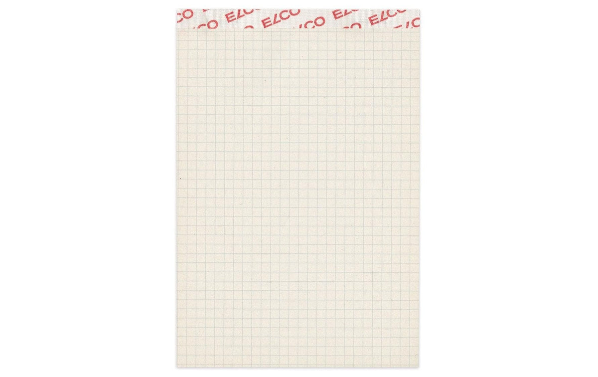 Elco Notizblock – A6 – 4 mm kariert – 100 Blatt – 65 g/m² – perforiert, grau, Blauer Engel, 5 Stück
