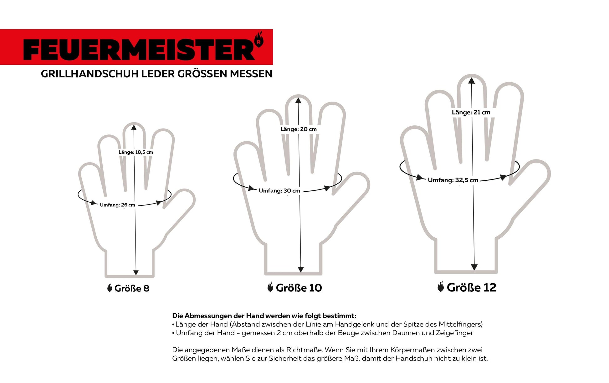Feuermeister Arbeitshandschuhe – Grösse 10 – Spaltleder, Kevlargarn – Rot