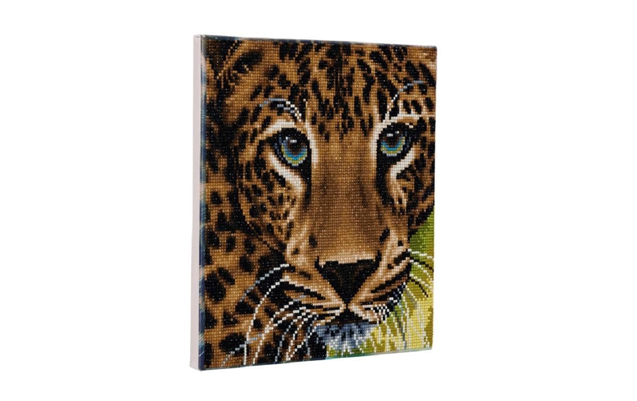 CRAFT Buddy Crystal Art Kit – Diamond Painting Set Leopard – 30 × 30 cm – 11-teilig – ab 8 Jahren
