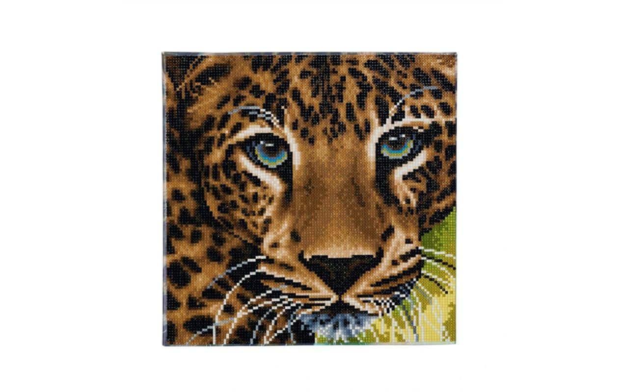 CRAFT Buddy Crystal Art Kit – Diamond Painting Set Leopard – 30 × 30 cm – 11-teilig – ab 8 Jahren