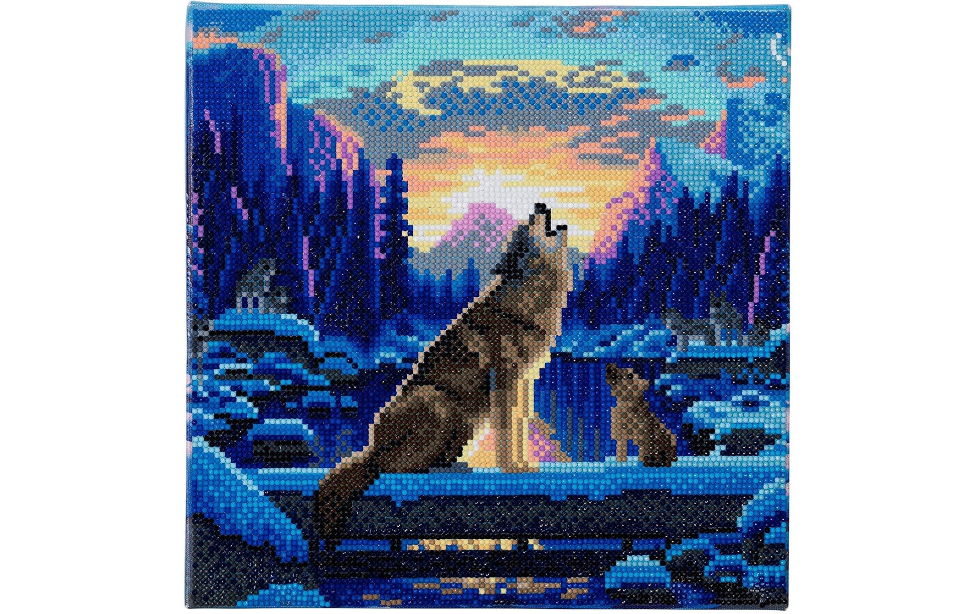 CRAFT Buddy Crystal Art – Diamond Painting Set Howling Wolves – 30 × 30 cm – 11-teilig – ab 8 Jahren