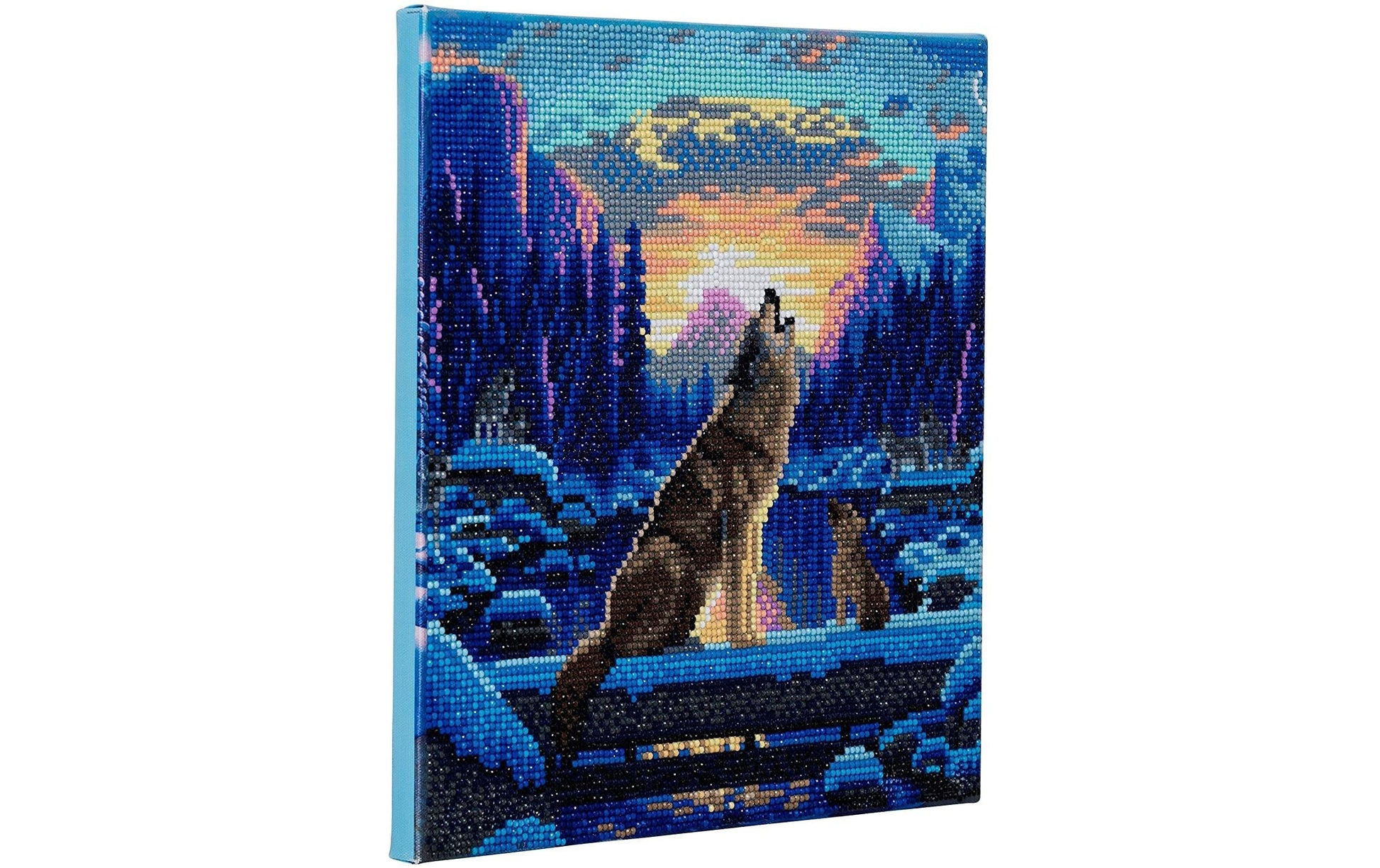 CRAFT Buddy Crystal Art – Diamond Painting Set Howling Wolves – 30 × 30 cm – 11-teilig – ab 8 Jahren