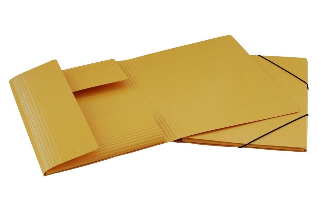 EROLA Sammelmappe für A4, Karton, Gelb, mit Gummizug