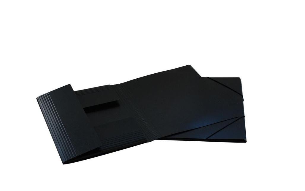 EROLA Sammelmappe für A4, Karton, Schwarz, mit Gummizug