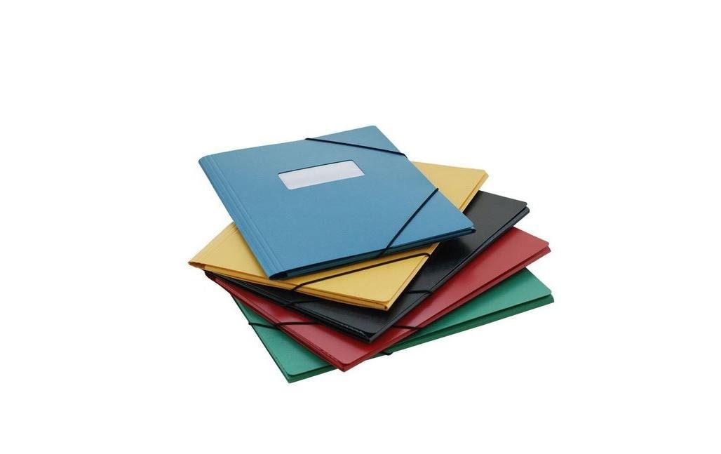 EROLA Sammelmappe, für A4, Karton, schwarz, mit Gummizug