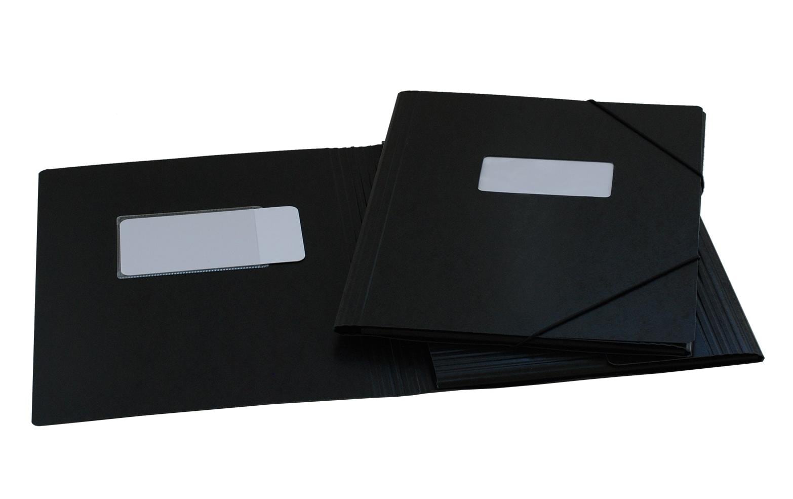 EROLA Sammelmappe, für A4, Karton, schwarz, mit Gummizug