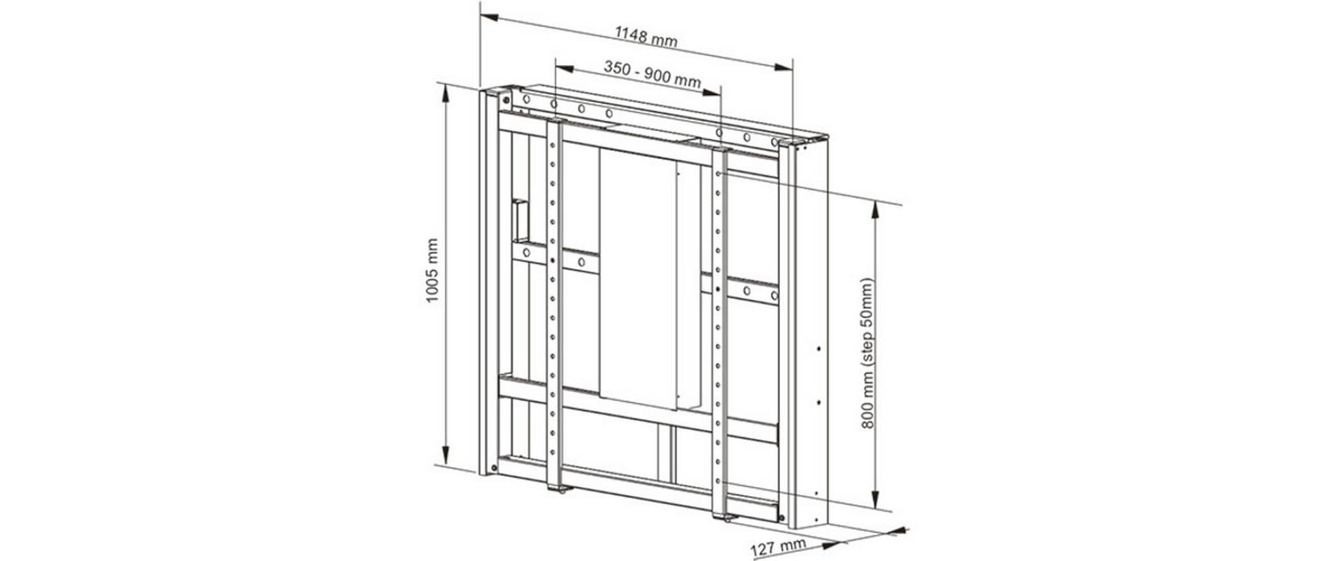 Multibrackets Motorisierte Wandhalterung für 90", VESA 1200×900, bis 80 kg, weiss