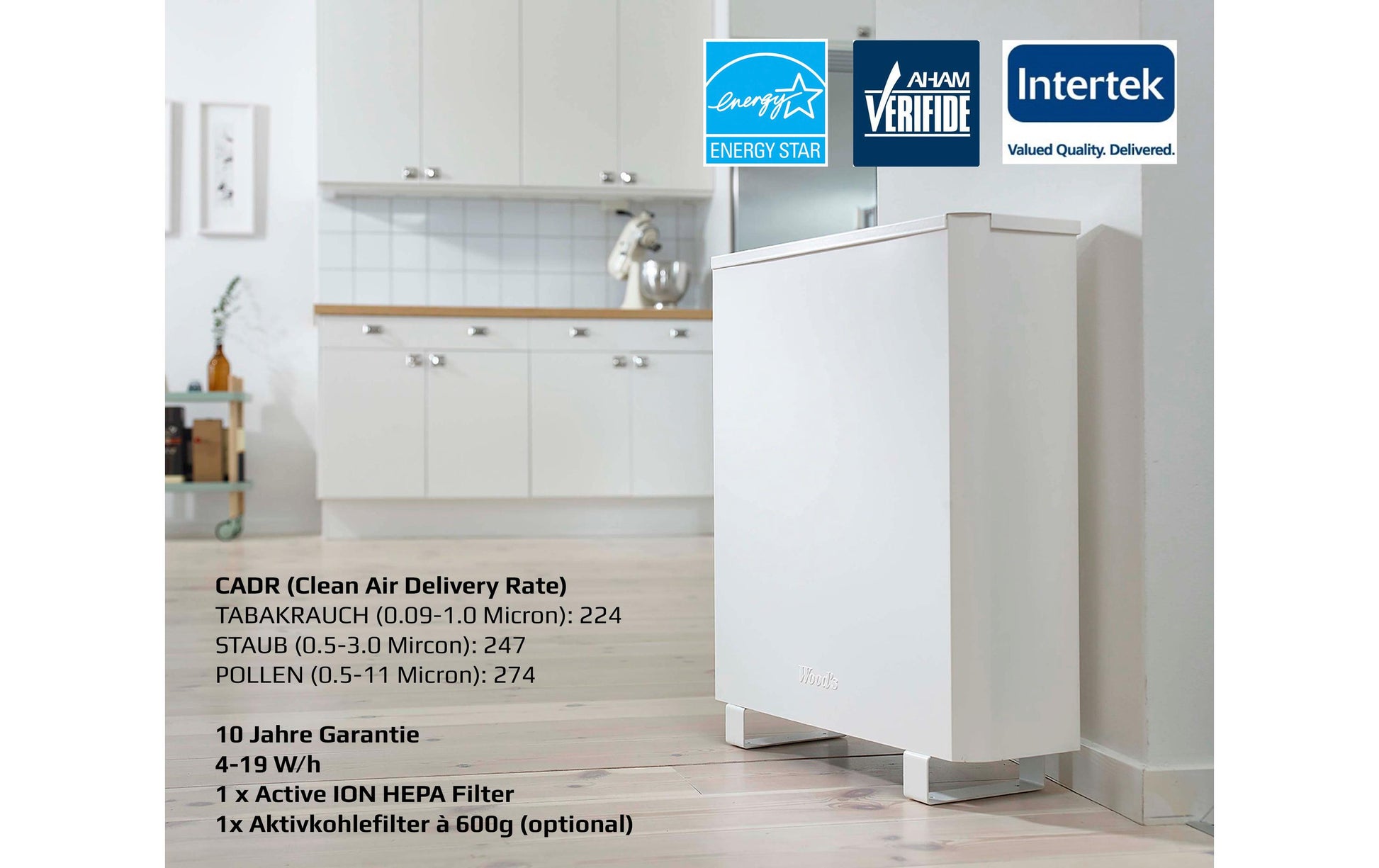 Wood's Luftreiniger AL 310-FC – CADR 274 m³/h, bis 19m², 25 dB