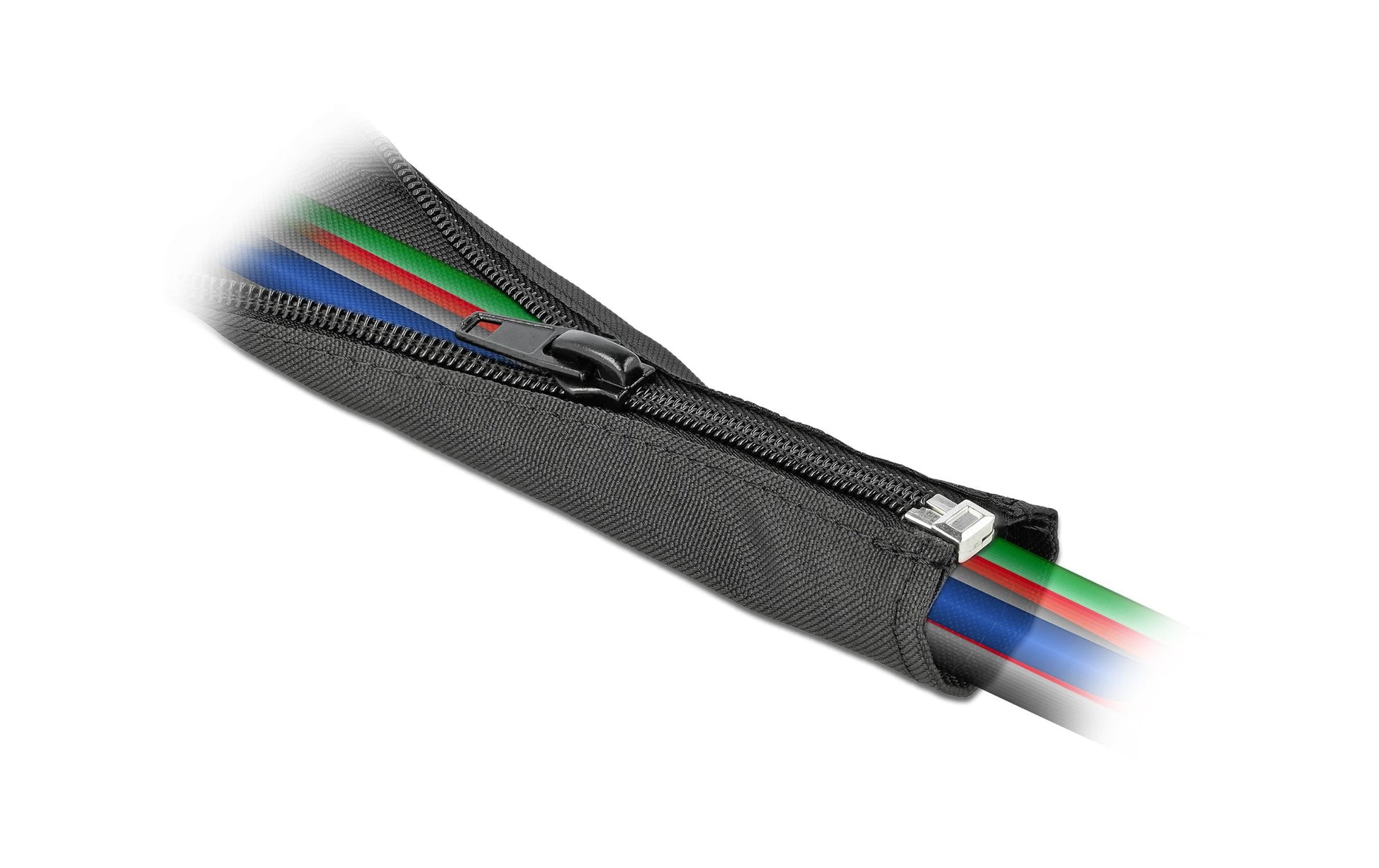 DeLOCK Kabelschlauch, Ø 25 mm, 1 m, Reissverschluss, wiederverwendbar, hitzebeständig – schwarz