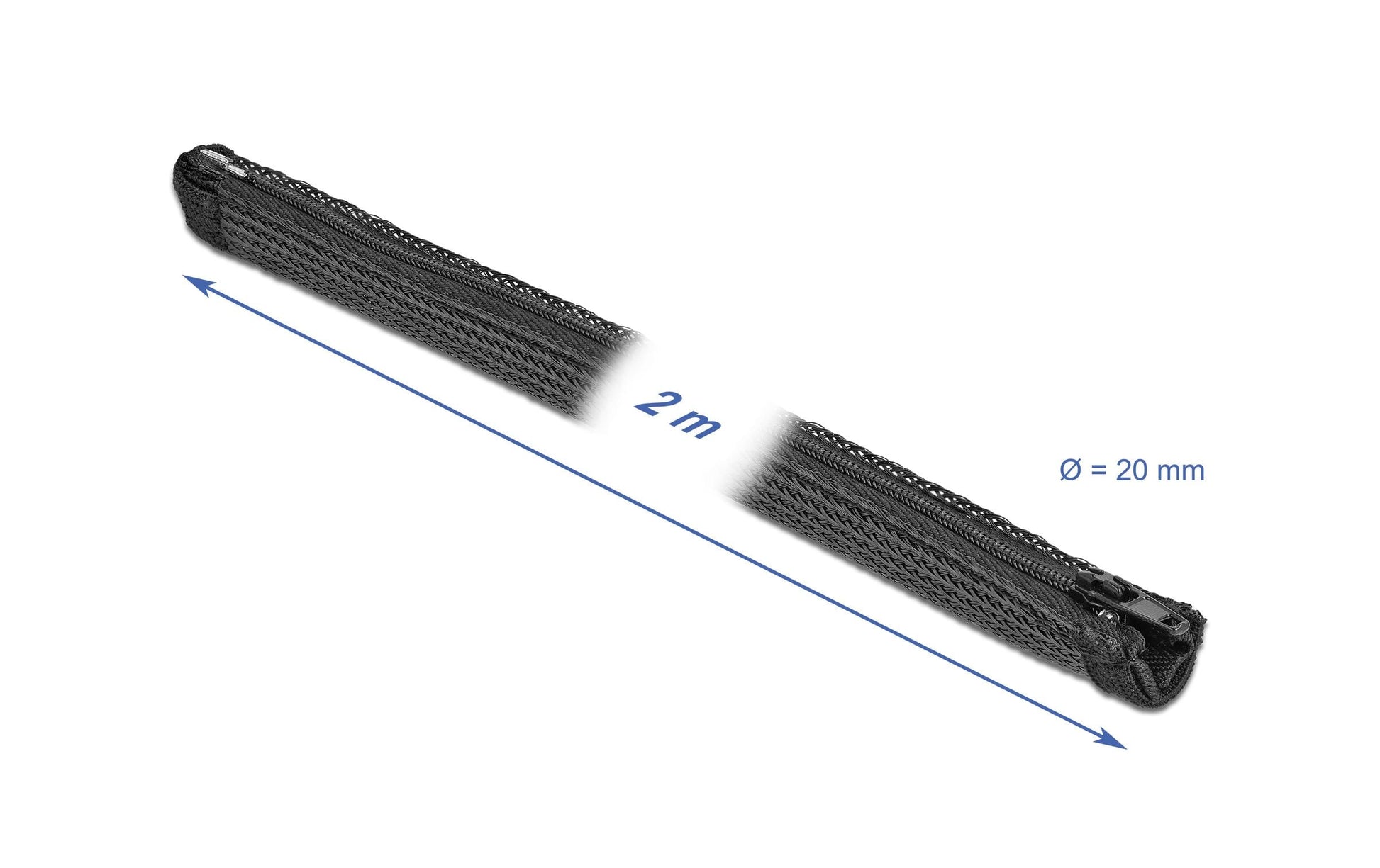 DeLOCK Kabelschlauch, Ø 20 mm × 2 m – schwarz