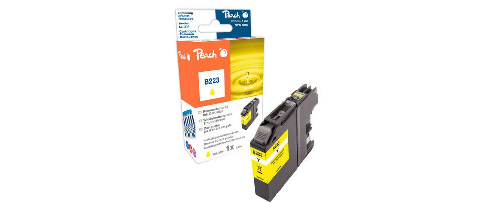 Peach LC-223 Gelb Tintenpatrone (Kompatibel) – 660 Seiten – für Brother MFC-J 5720, DCP-J 562, MFC-J 680 …