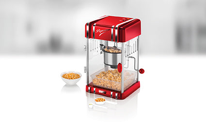 Unold Popcornmaker Retro 48535 – 50 g, 300 W, Kunststoff/Edelstahl – Rot/Silber
