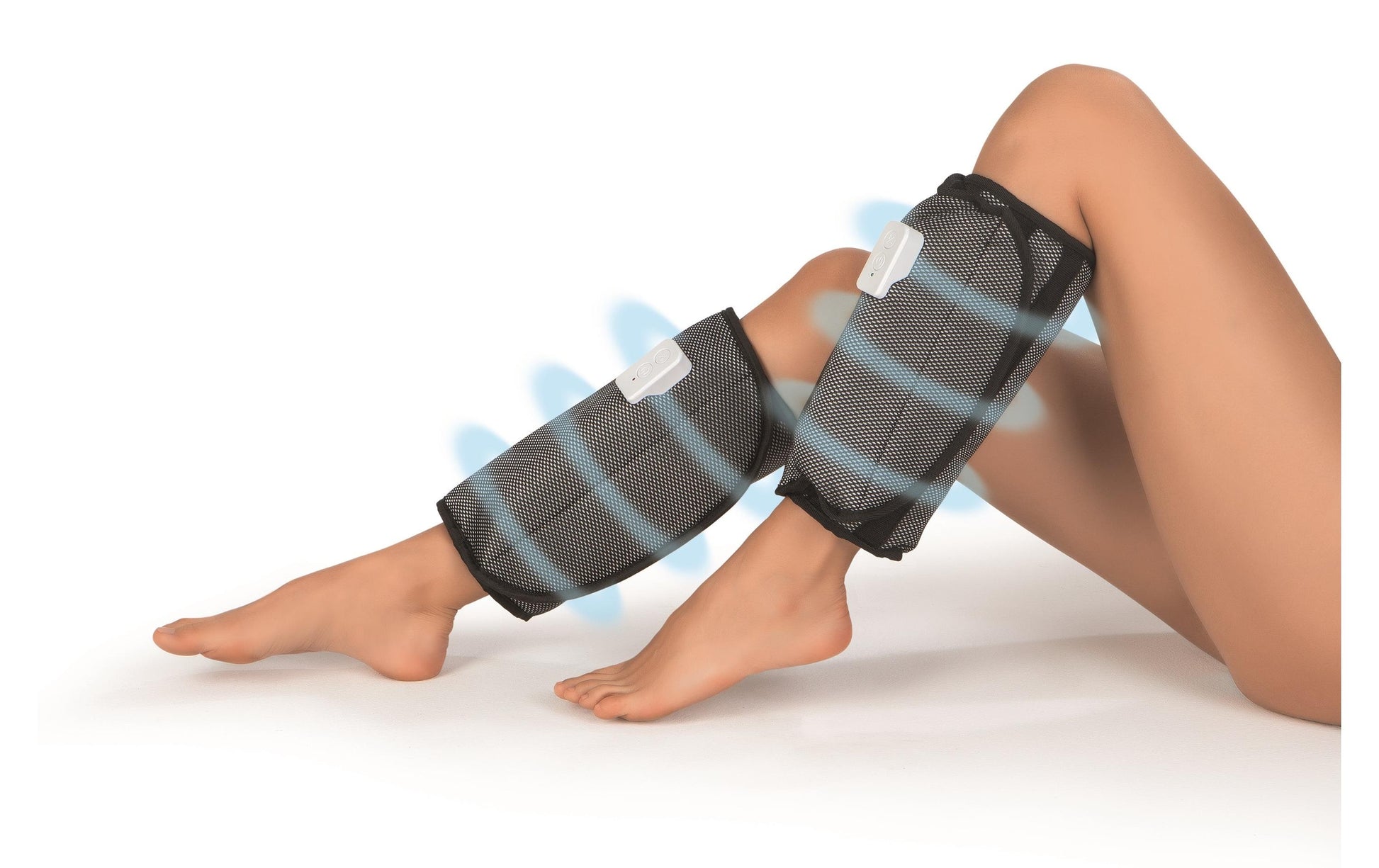 MAXXMEE Venen-Massagegerät – 2-teilig, schwarz, akkubetrieben, Kompressionsmassage, 2 Programme