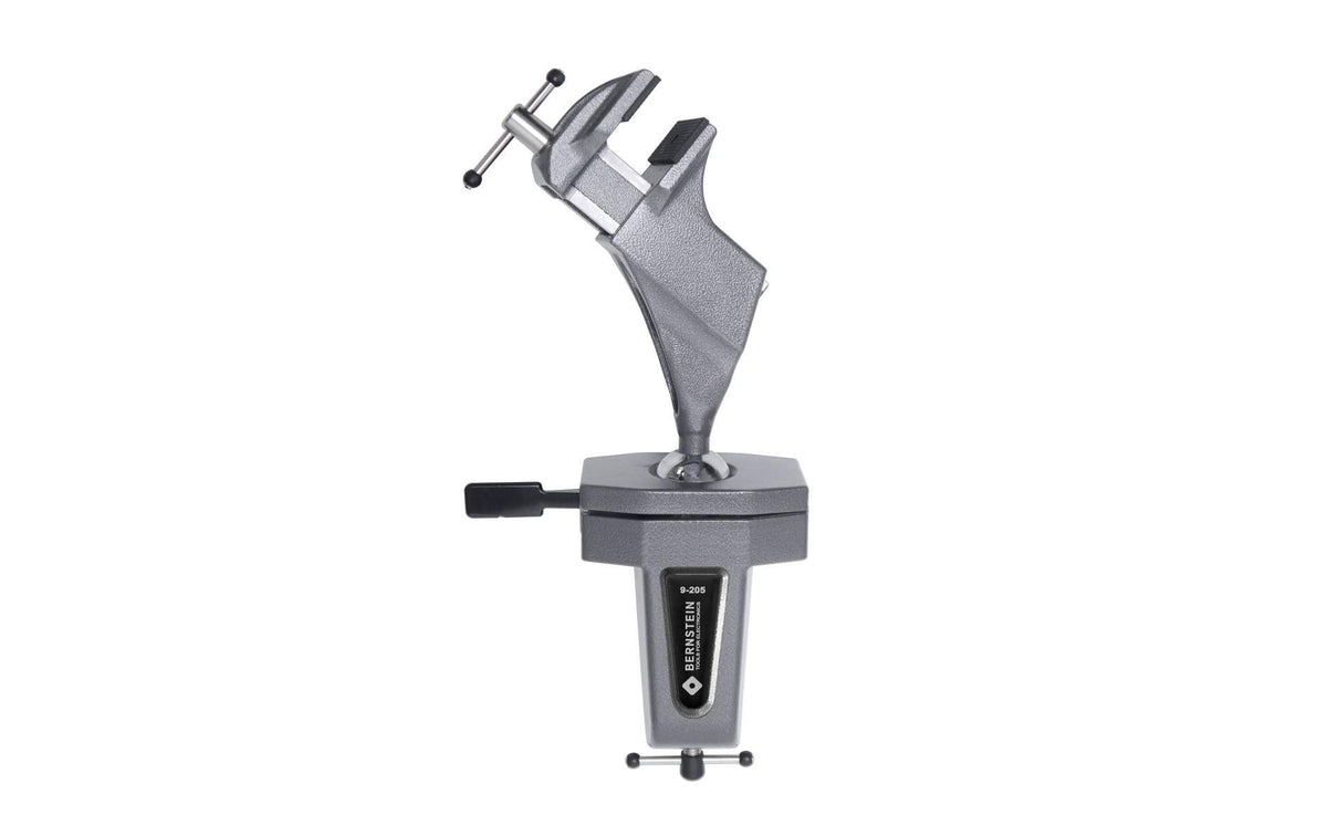 Bernstein SPANNFIX Kugelgelenk-Schraubstock – Backenbreite 50 mm, Spannweite 70 mm, Tischbefestigung