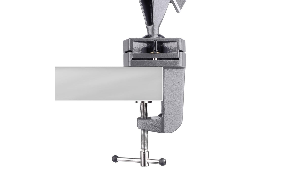 Bernstein SPANNFIX Kugelgelenk-Schraubstock – Backenbreite 50 mm, Spannweite 70 mm, Tischbefestigung